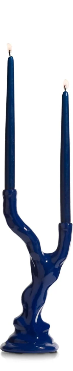 Rebecca abstracte kandelaar delfts blauw - COCOmaison