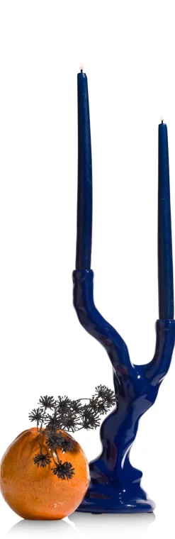 Rebecca abstracte kandelaar delfts blauw - COCOmaison