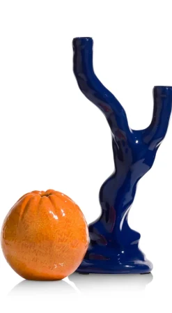 Rebecca abstracte kandelaar delfts blauw - COCOmaison