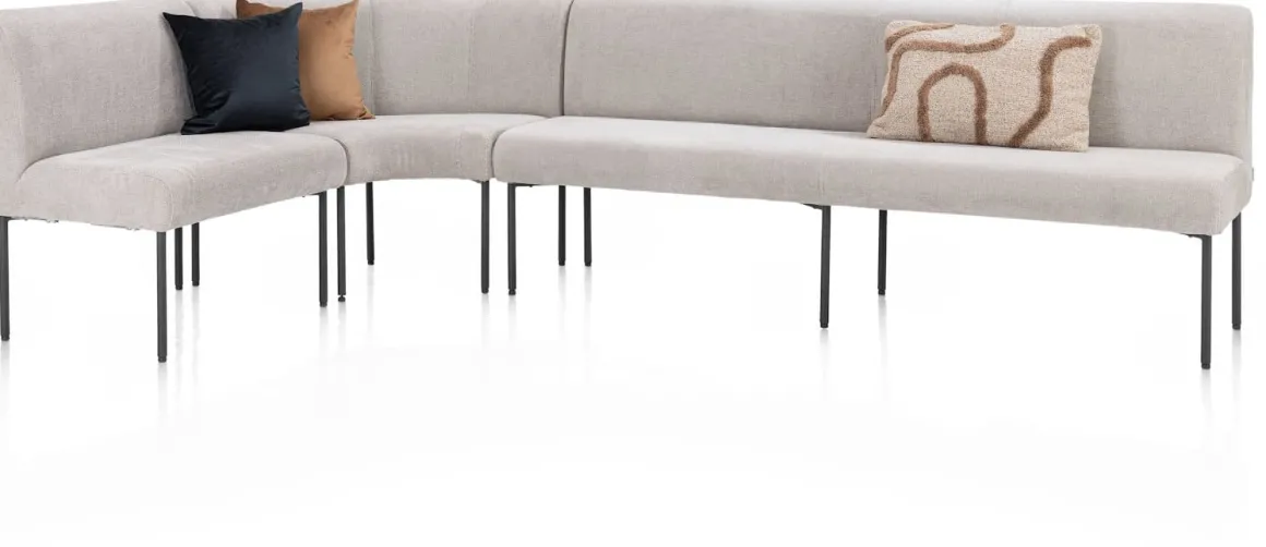 Reverso eetkamerbank 200 cm in de kleur Kiezel - XOOON