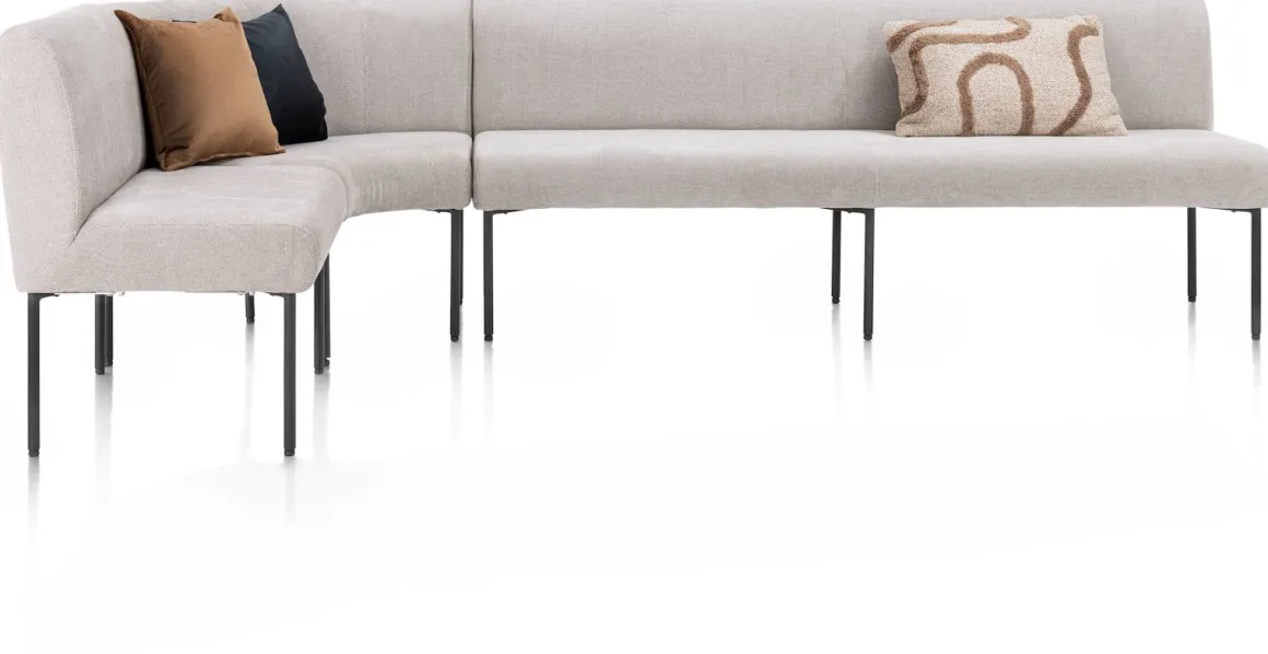 Reverso eetkamerbank 200 cm in de kleur Kiezel - XOOON