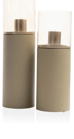 Reza windlicht (H84cm) in de kleur Taupe - COCOmaison