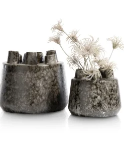 Safia vaas H15cm in de kleur Zwart - COCOmaison