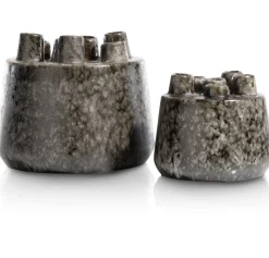 Safia vaas H15cm in de kleur Zwart - COCOmaison