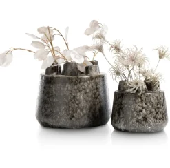 Safia vaas H15cm in de kleur Zwart - COCOmaison