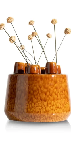 Safia vaas H21cm in de kleur Bruin - COCOmaison