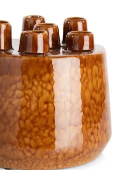 Safia vaas H21cm in de kleur Bruin - COCOmaison