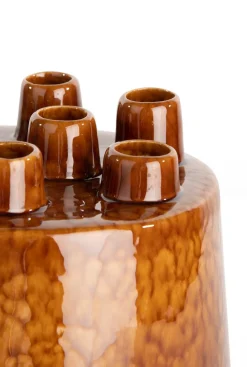 Safia vaas H21cm in de kleur Bruin - COCOmaison