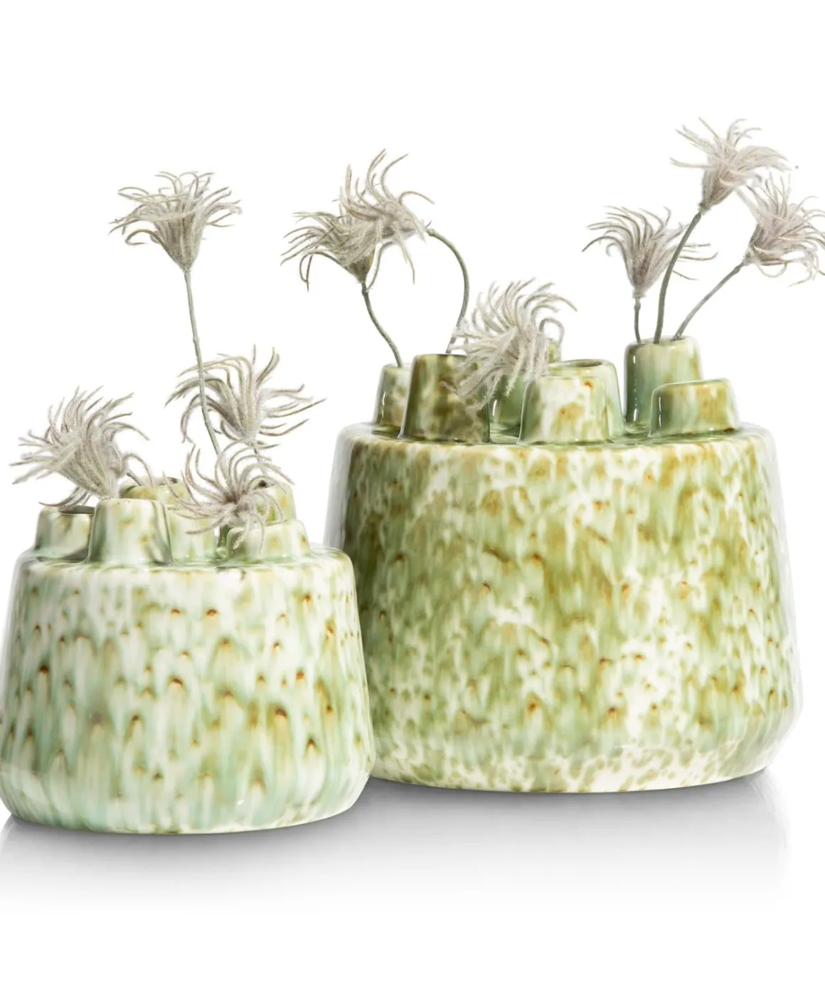 Safia vaas H21cm in de kleur Groen - COCOmaison