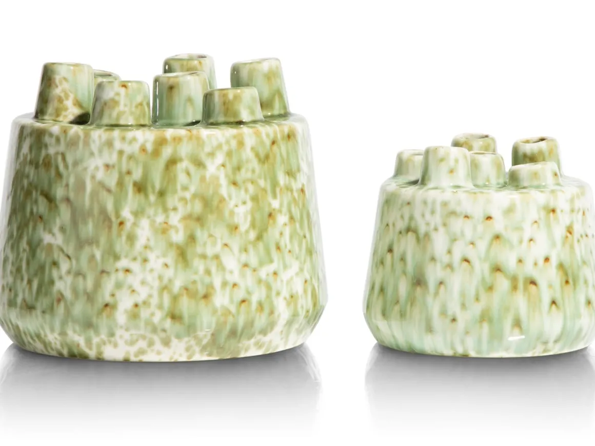 Safia vaas H21cm in de kleur Groen - COCOmaison