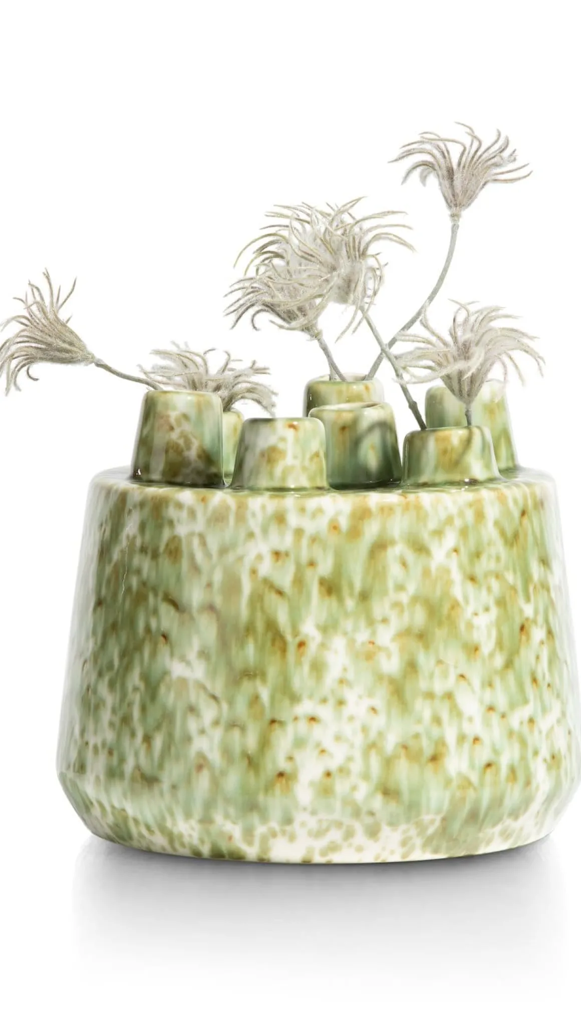 Safia vaas H21cm in de kleur Groen - COCOmaison