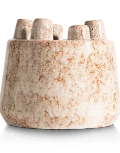 Safia vaas H21cm in de kleur Beige - COCOmaison