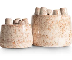 Safia vaas H21cm in de kleur Beige - COCOmaison