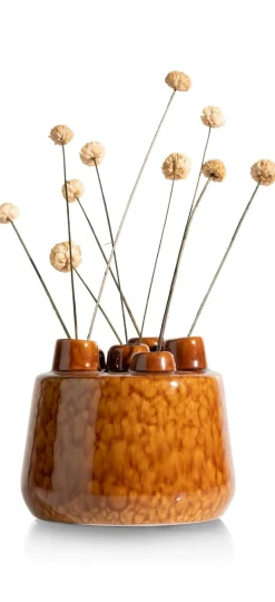 Safia vaas H15cm in de kleur Bruin - COCOmaison