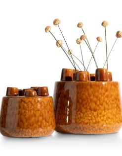Safia vaas H15cm in de kleur Bruin - COCOmaison