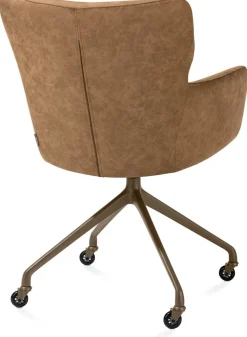 Sage, armstoel + wielen - alu frame in steelbrown - stof Oregon - Desert