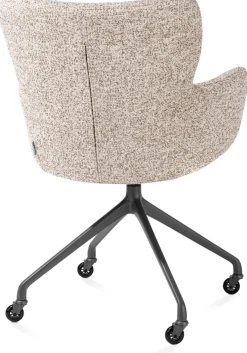 Sage, armstoel + wielen - alu frame in graphiet - stof Luton - koper