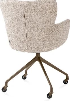 Sage, armstoel + wielen - alu frame in steelbrown - stof Luton - koper