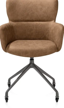 Sage, armstoel + wielen - alu frame in graphiet - stof Oregon - Desert