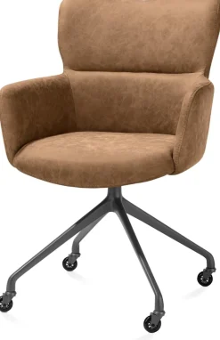 Sage, armstoel + wielen - alu frame in graphiet - stof Oregon - Desert