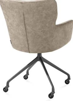 Sage, armstoel + wielen - alu frame in graphiet - stof Oregon - beige