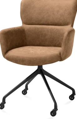 Sage, armstoel + wielen - alu frame in rough off black - stof Oregon - Desert