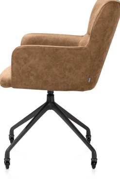 Sage, armstoel + wielen - alu frame in rough off black - stof Oregon - Desert