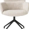 Sage, armstoel draaibaar - rough off black - stof Luton - Creme