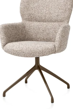 Sage, armstoel draaibaar - steelbrown - stof Luton - koper
