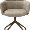 Sage, armstoel draaibaar - steelbrown - stof Oregon - beige