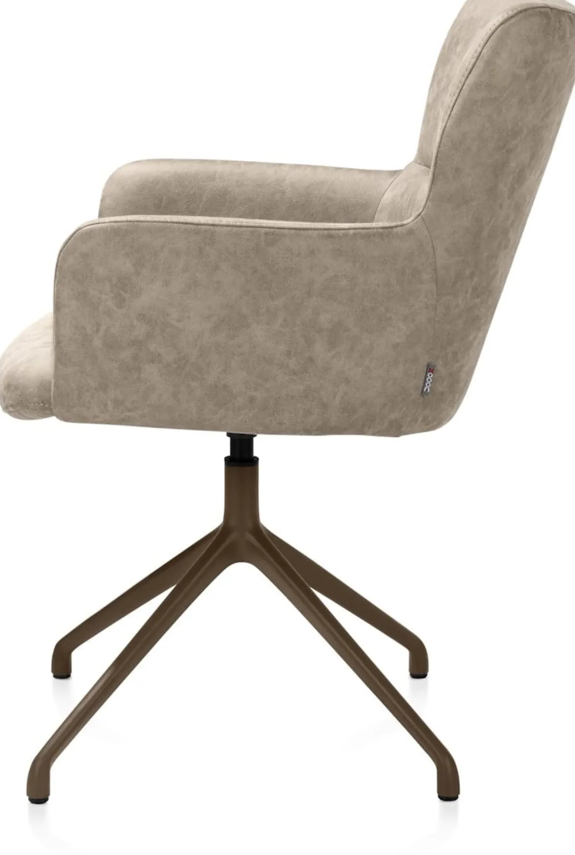 Sage, armstoel draaibaar - steelbrown - stof Oregon - beige