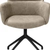 Sage, armstoel draaibaar - rough off black - stof Oregon - beige