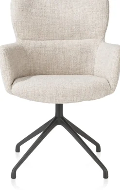 Sage, armstoel draaibaar - graphiet - stof Luton - Creme