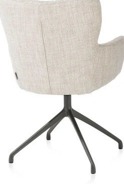 Sage, armstoel draaibaar - graphiet - stof Luton - Creme