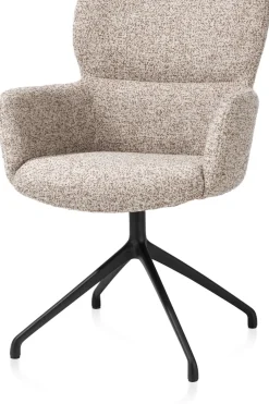 Sage, armstoel draaibaar - rough off black - stof Luton - koper
