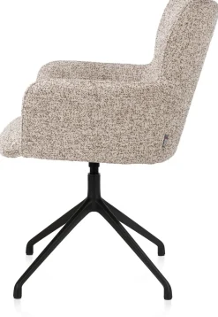 Sage, armstoel draaibaar - rough off black - stof Luton - koper