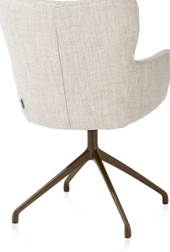 Sage, armstoel draaibaar - steelbrown - stof Luton - Creme