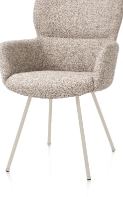 Sage, armstoel 4-pootjes creme - stof Luton - koper