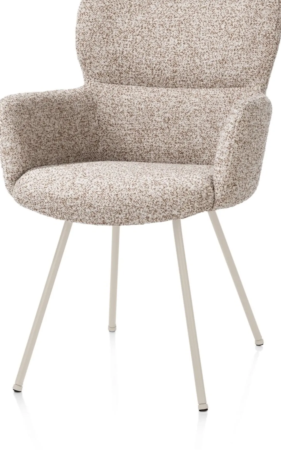 Sage, armstoel 4-pootjes creme - stof Luton - koper