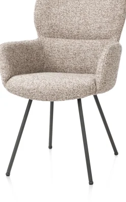 Sage, armstoel 4-pootjes graphiet - stof Luton - koper