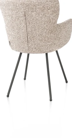 Sage, armstoel 4-pootjes graphiet - stof Luton - koper