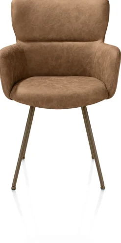 Sage, armstoel 4-pootjes steelbrown - stof Oregon - Desert