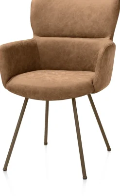 Sage, armstoel 4-pootjes steelbrown - stof Oregon - Desert