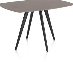 Saluti, BARTAFEL OVAAL 150 X 105 CM. - 4-POOTJES - ROUGH OFF BLACK - Lava