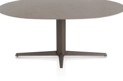 Saluti, EETKAMERTAFEL ELLIPS 180 X 105 CM. - CENTRALE POOT - STEELBROWN - Lava