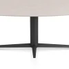 Saluti, EETKAMERTAFEL ELLIPS 240 X 110 CM. - CENTRALE POOT - ROUGH OFF BLACK - Light sand
