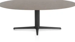Saluti, EETKAMERTAFEL ELLIPS 210 X 105 CM. - CENTRALE POOT - ROUGH OFF BLACK - Lava