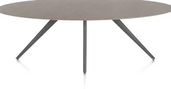 Saluti, EETKAMERTAFEL ELLIPS 240 X 110 CM. - 4-POOTJES - GRAPHIET - Lava