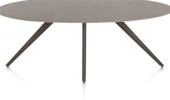 Saluti, EETKAMERTAFEL ELLIPS 210 X 105 CM. - 4-POOTJES - STEELBROWN - Lava