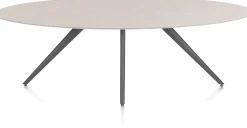 Saluti, EETKAMERTAFEL ELLIPS 240 X 110 CM. - 4-POOTJES - GRAPHIET - Light sand